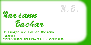 mariann bachar business card
